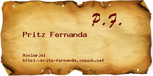 Pritz Fernanda névjegykártya
